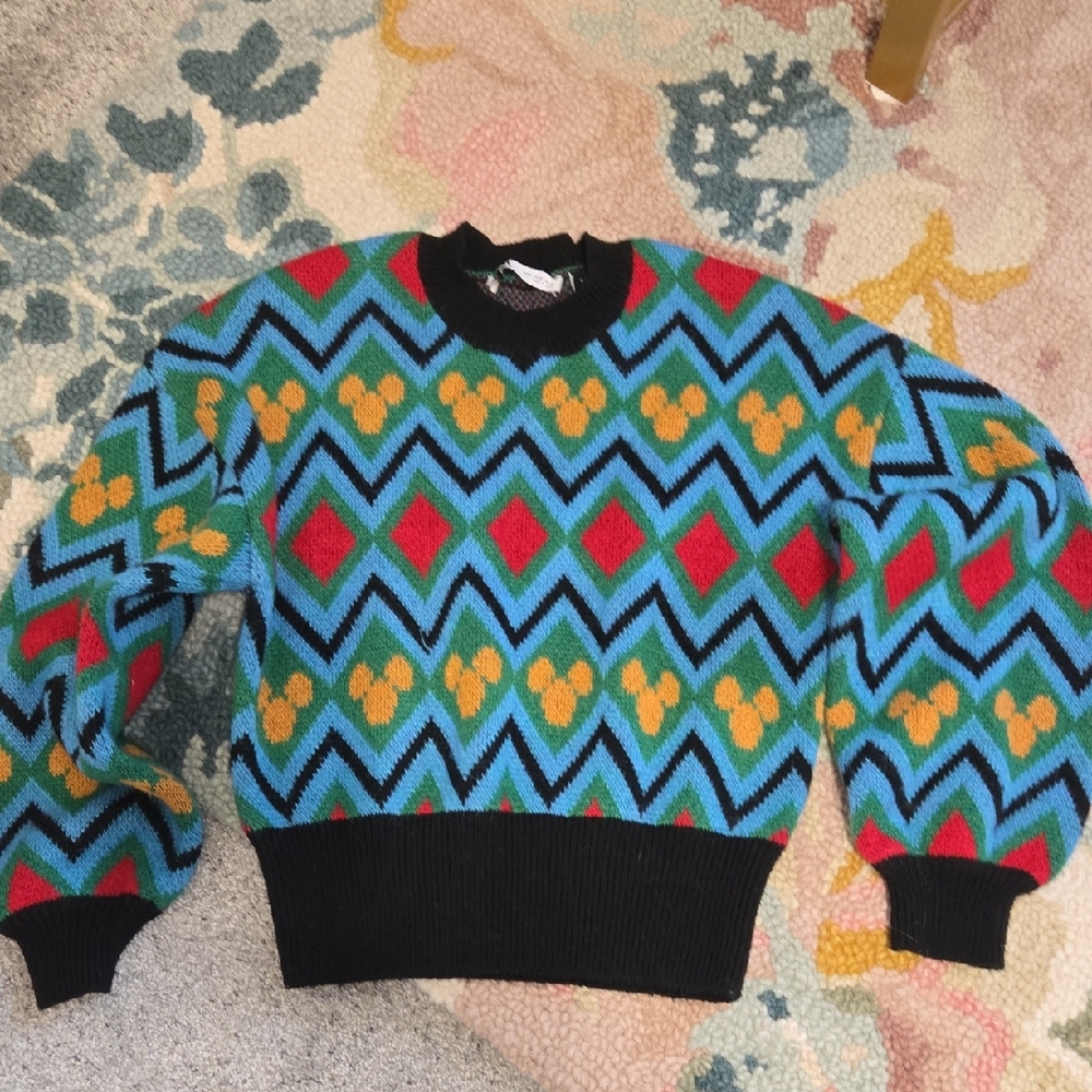 Zara Geometric Patterned Disney Mickey Sweater